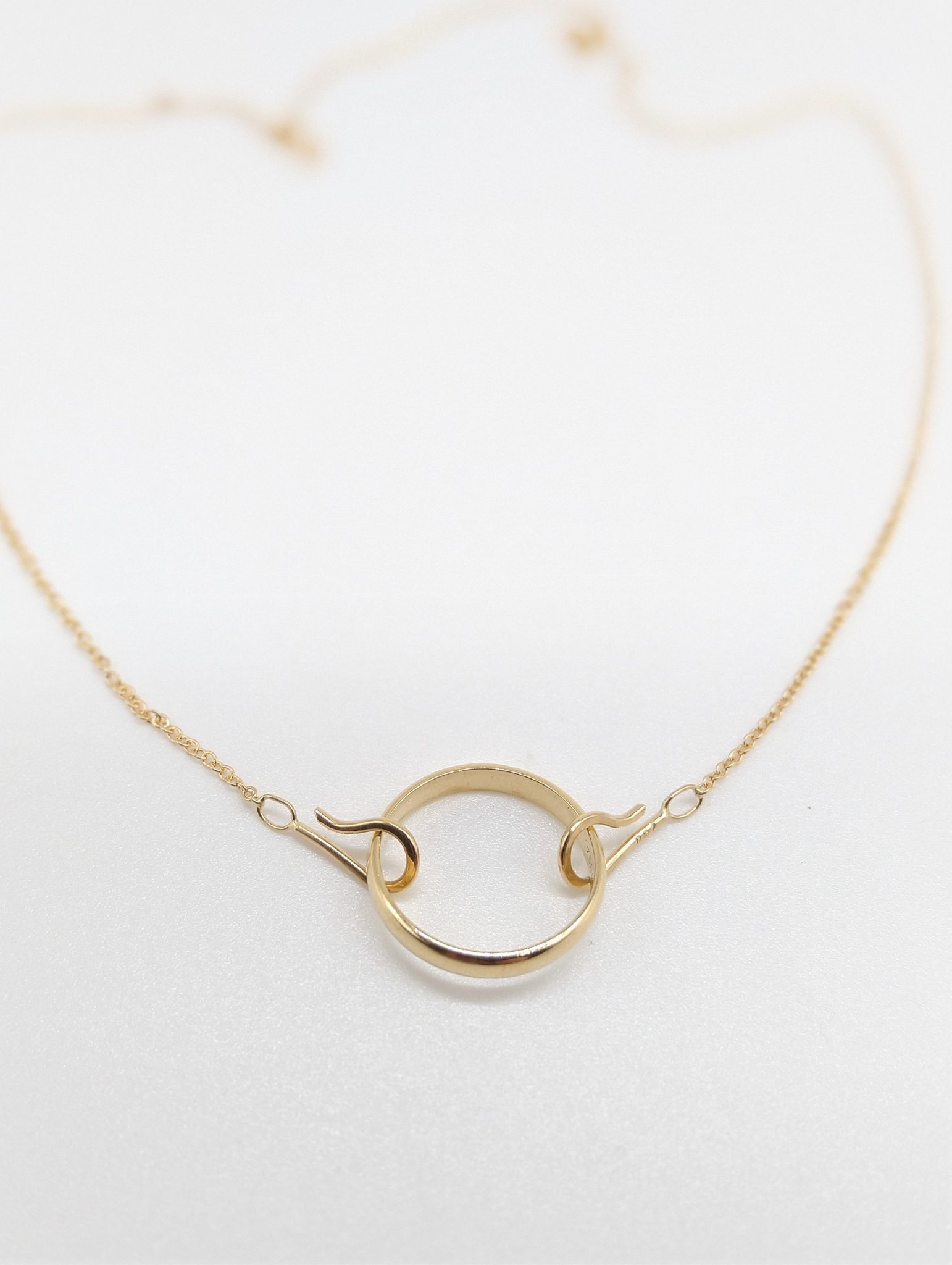 Foto Gelbgoldkette mit handgefertigtem Hakenverschluss für Ehering