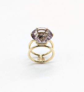 Foto von 585 Gelbgoldring mit Krappenfassung für Amethyst